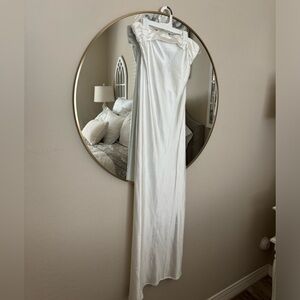 White Silk Maxi Dress - Size Large - White